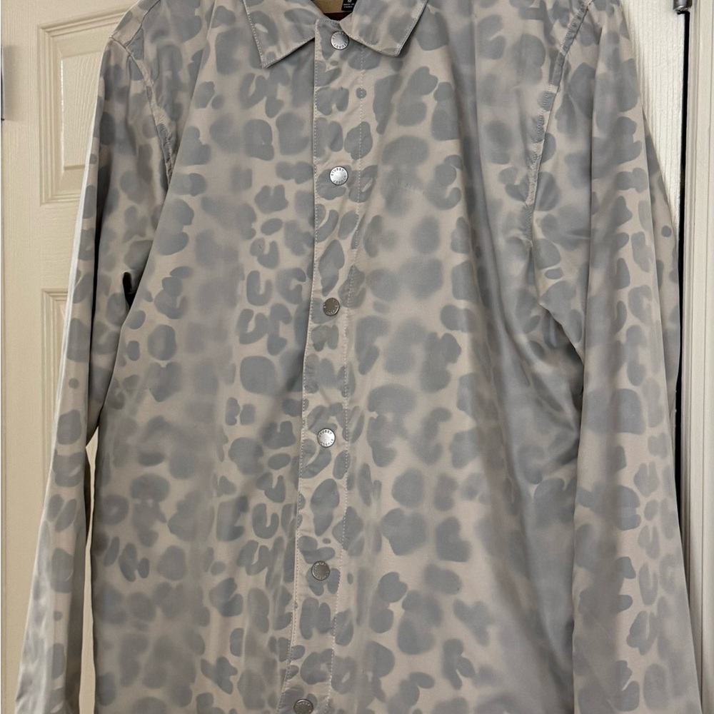 Stussy Gray Leopard Print Jacket